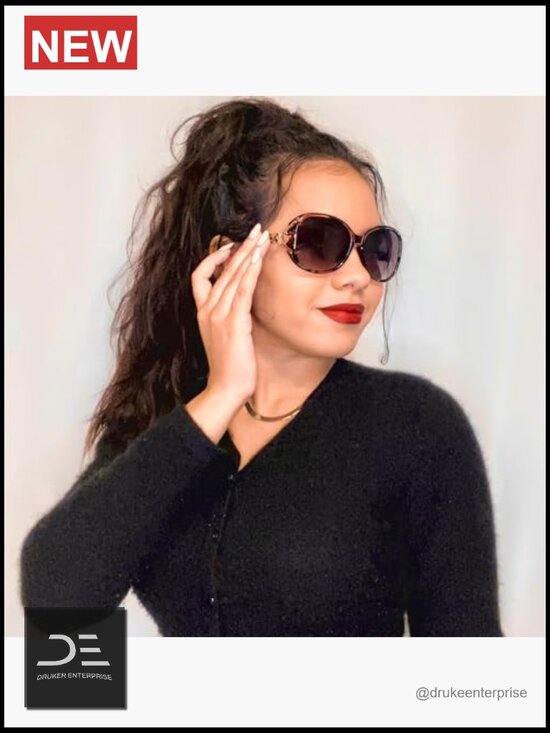 Oversized Polarized Sunglasses for Women UV Protection Retro Cat Eye Shades main image 6